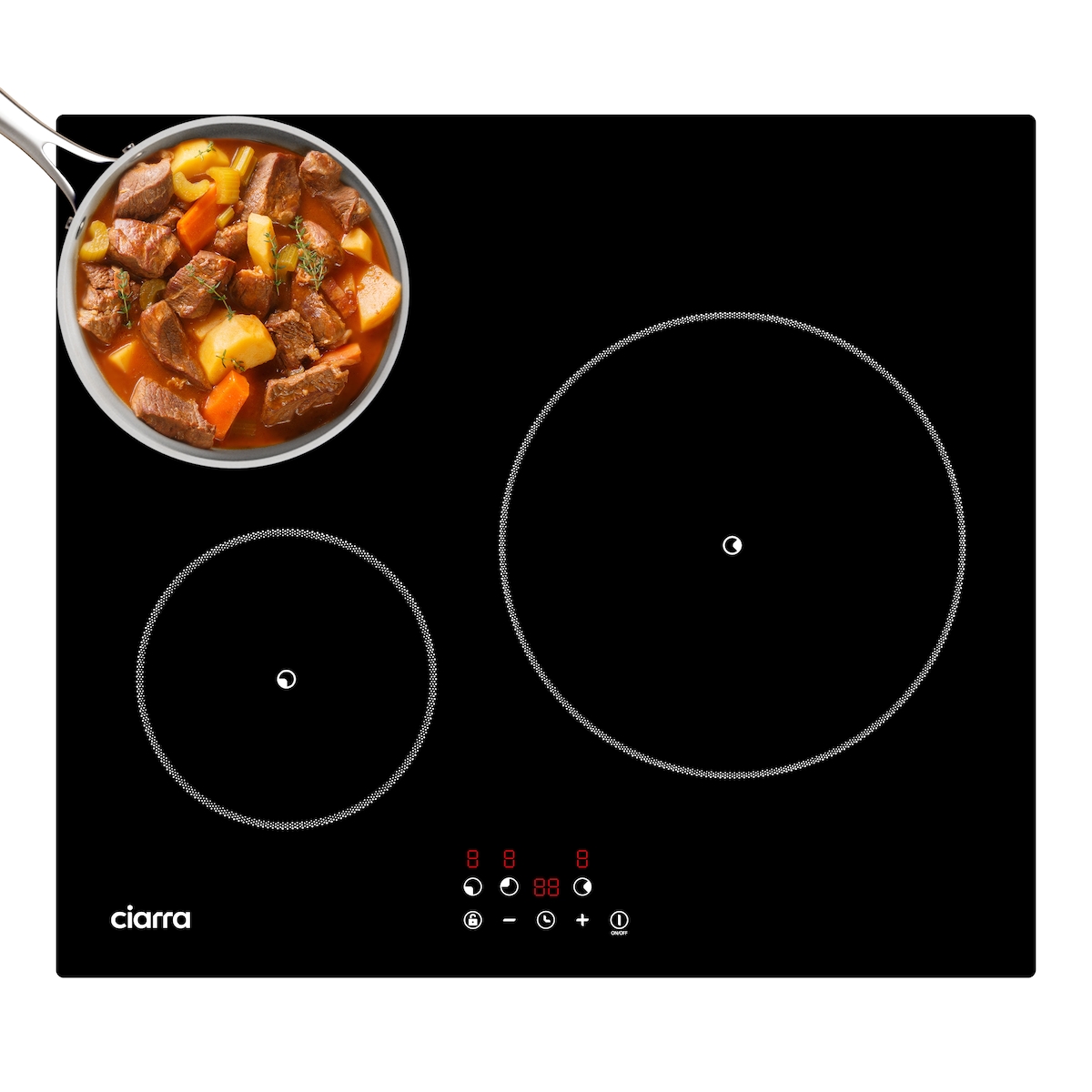 CIARRA Induktions-Kochfeld 60cm Kochfeld 3-Zonen Einbau Induktionskochfeld mit Touch VM3BIH-F Image