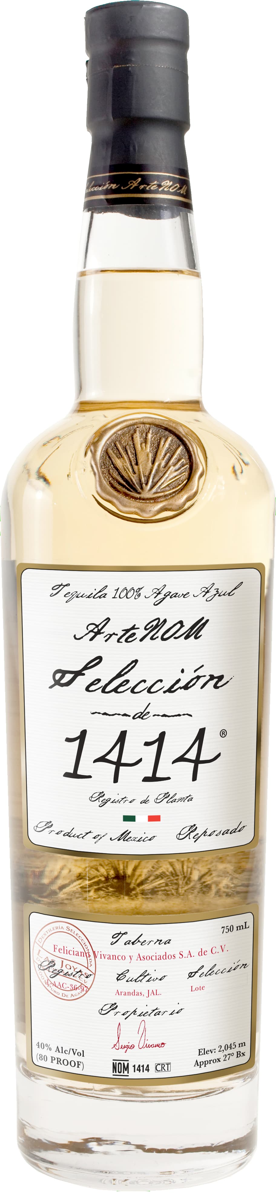 "Tequila Arte NOM Seleccion \"1414\" Reposado Tequila Tequila - Mexico"