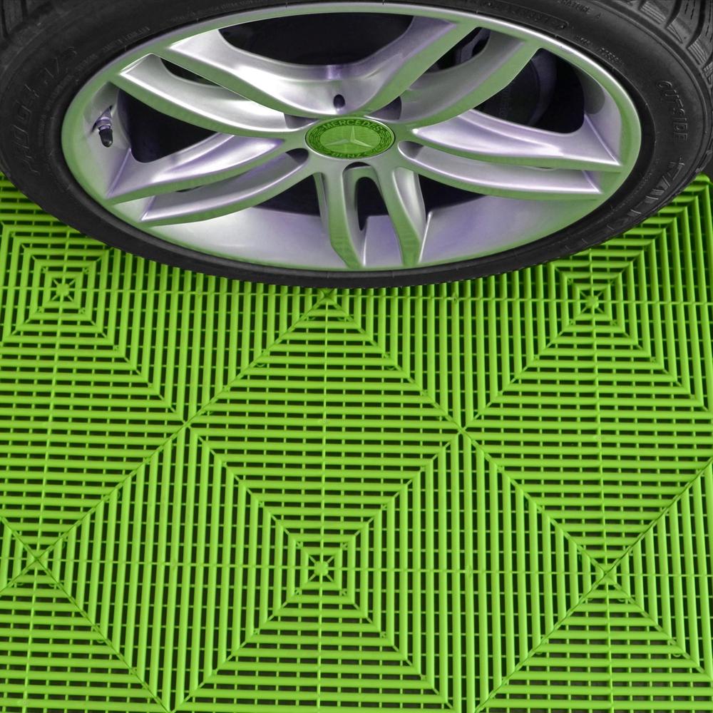 Swisstrax Techno Green Ribtrax Pro Garage Floor Tile (24-Pack)