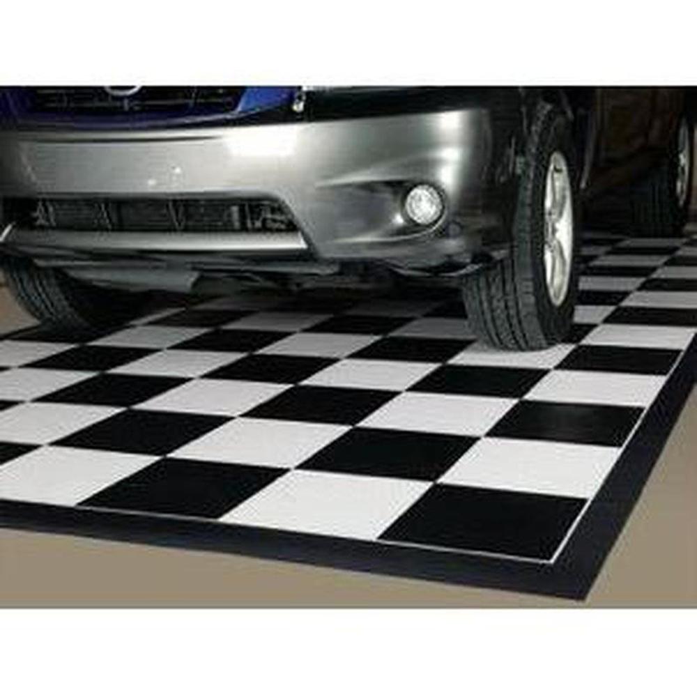 G-Floor Checkered Parking Pad, Black Border / 5 x 10