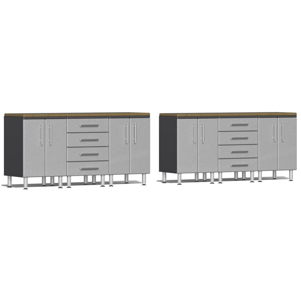 Ulti-MATE Garage Workbench With Drawers, 8-Piece Dual Set, Stardust Silver