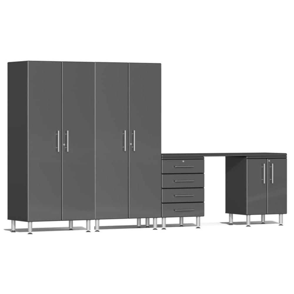 Ulti-MATE Garage Workbench With Drawers, 5-Piece With Recessed Worktop, Graphite Grey