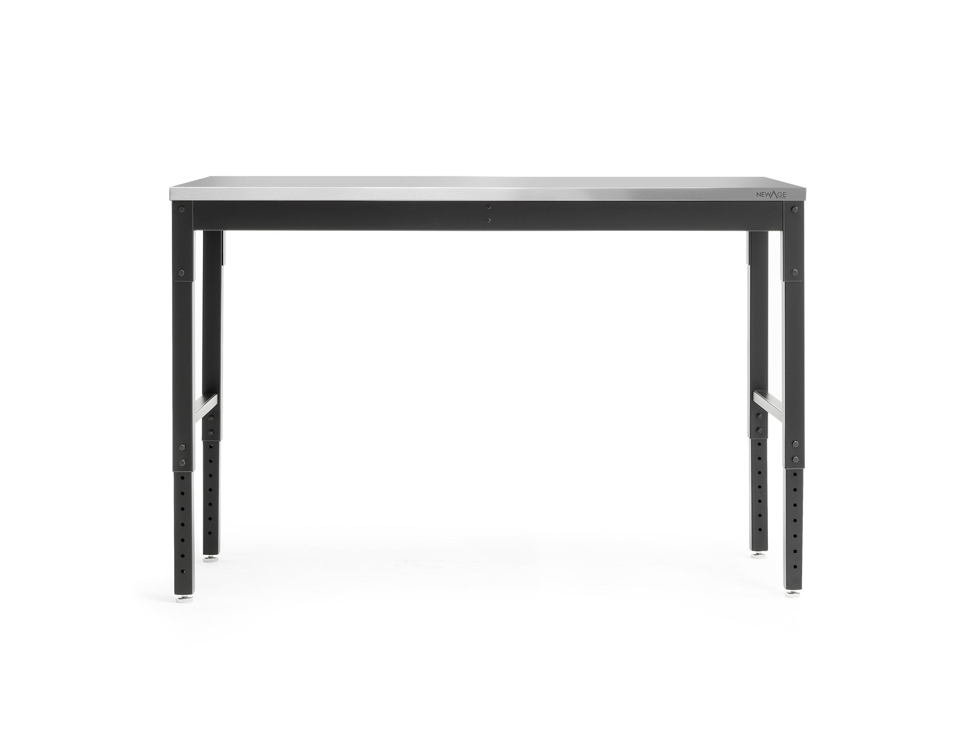 Newage Products Pro 3.0 Series 56 Adjustable Workbench, Black / Stainless Steel Worktop