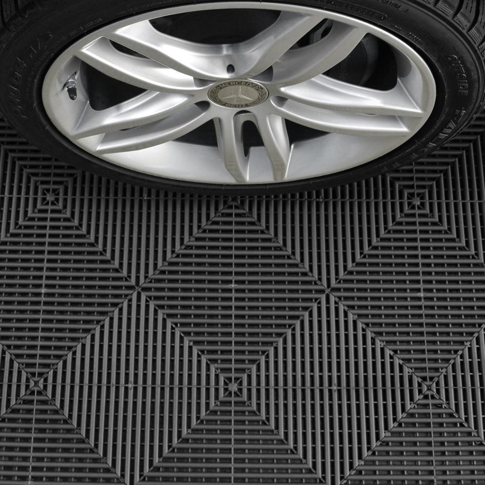 Swisstrax Jet Black Ribtrax Pro Garage Floor Tiles (6 Pack)