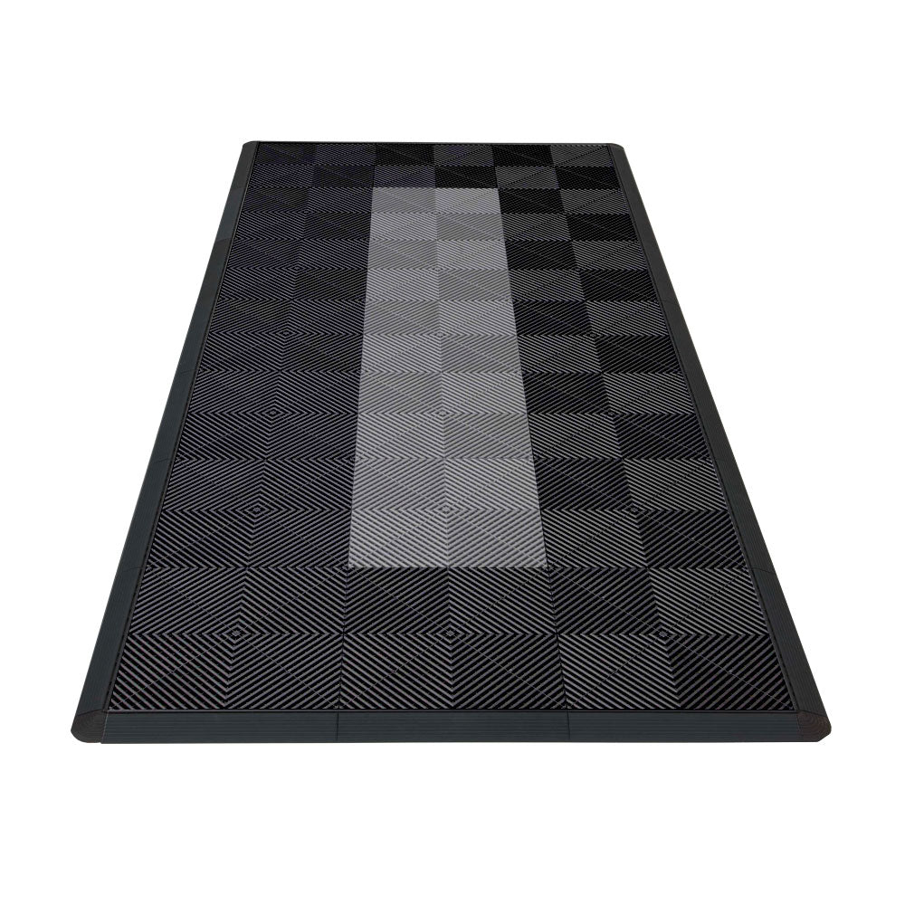 Swisstrax Motorcycle Garage Floor Mat In Ribtrax Pro Tiles (Runner - Black, Grey)