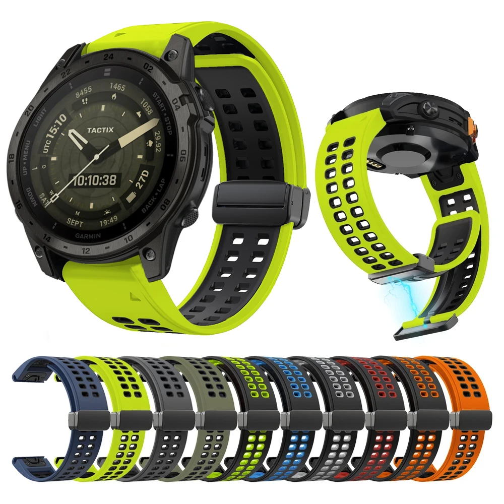 QuickFit 22 mm 26 mm Silikon-Magnetschnallenarmband für Garmin Tactix 7 Pro Fenix 6XPro 5XPlus EPIX Gen2 Armband Image