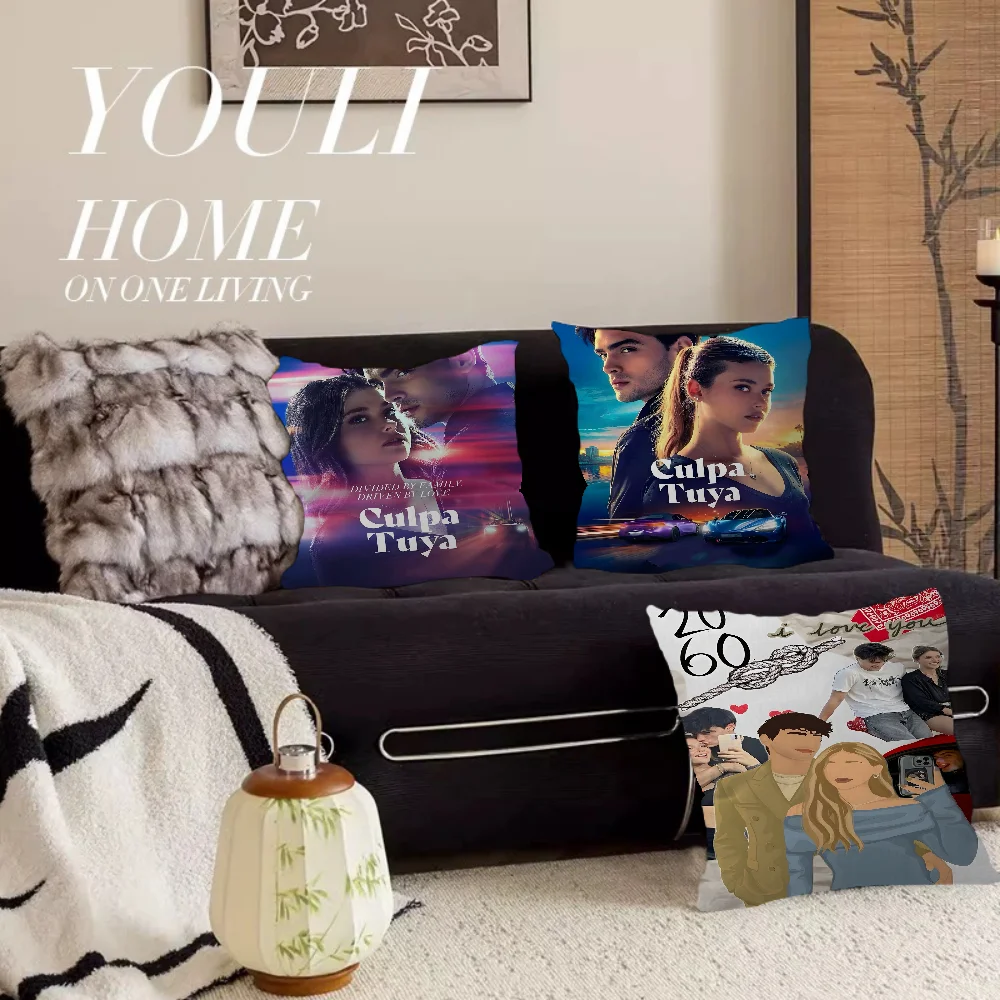 My Fault Culpa Mia 2023 Filmkissen, Geschenke, Heimbüro, Einrichtung, Schlafzimmer, Sofa, Auto, Kissenbezug, 45 x 45 cm Image