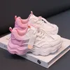 Girls Platform Shoes Cute Children Sneaker Spring PU Leather White Pink Kids Casual Shoes Sports Tennis Sneaker for Little Girls