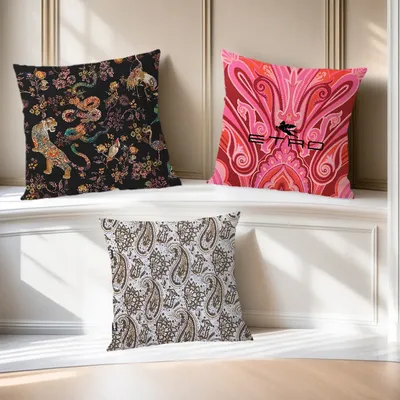 Modisches Design E-EtroS, klassischer, weicher, bequemer Kissenbezug für Sofa, Wohnzimmer, Heimbüro, Image