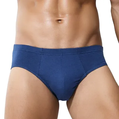 3er-Pack Herren-Slips aus reiner Baumwolle, atmungsaktive Sportunterwäsche für Herren in großen Image