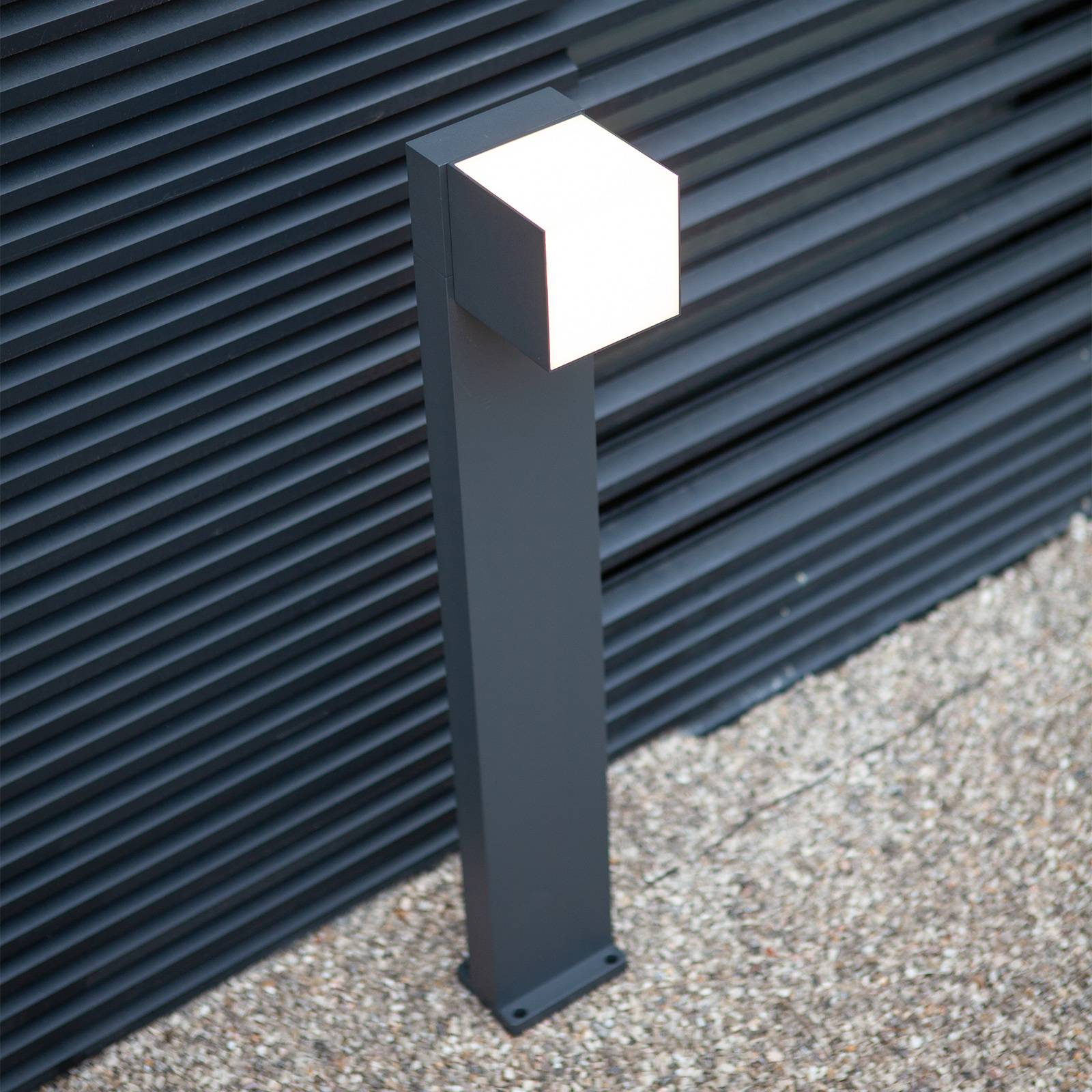 LUTEC LED Wegeleuchte Cuba, schwarz, Aluminium, Modern, LED Außenleuchte