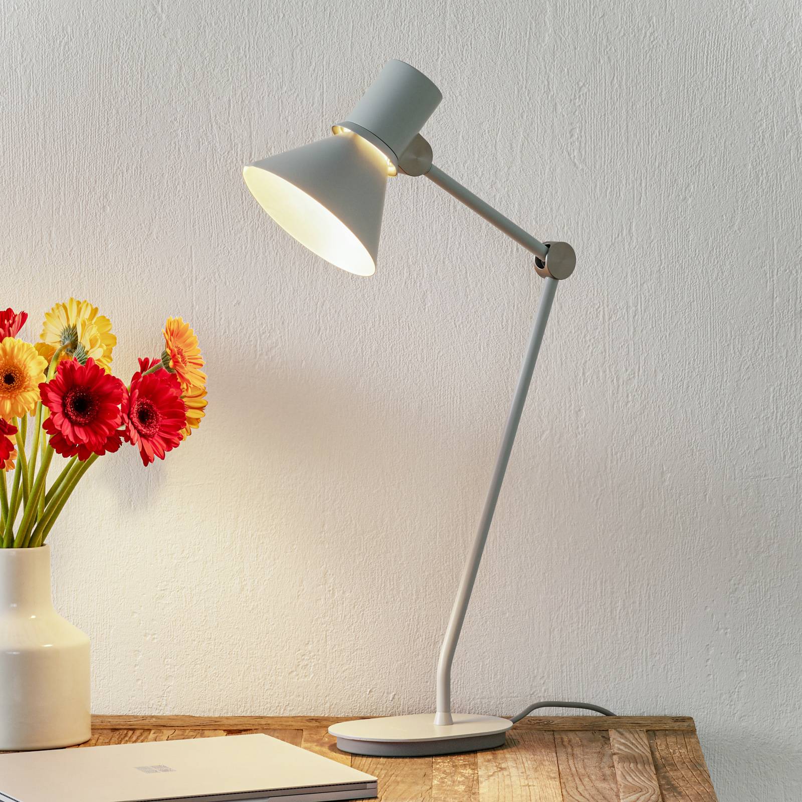 Anglepoise Schreibtischlampe Type 80, alu / grau / zink, für Arbeitszimmer / Büro, Metall, Design, Tischlampe