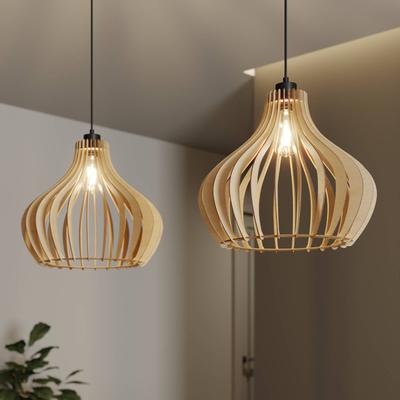 Hängelampe Faje Envostar, dimmbar, Holz hell, für Wohn- / Esszimmer, Holz, Skandinavisch, Pendelleuchte Image