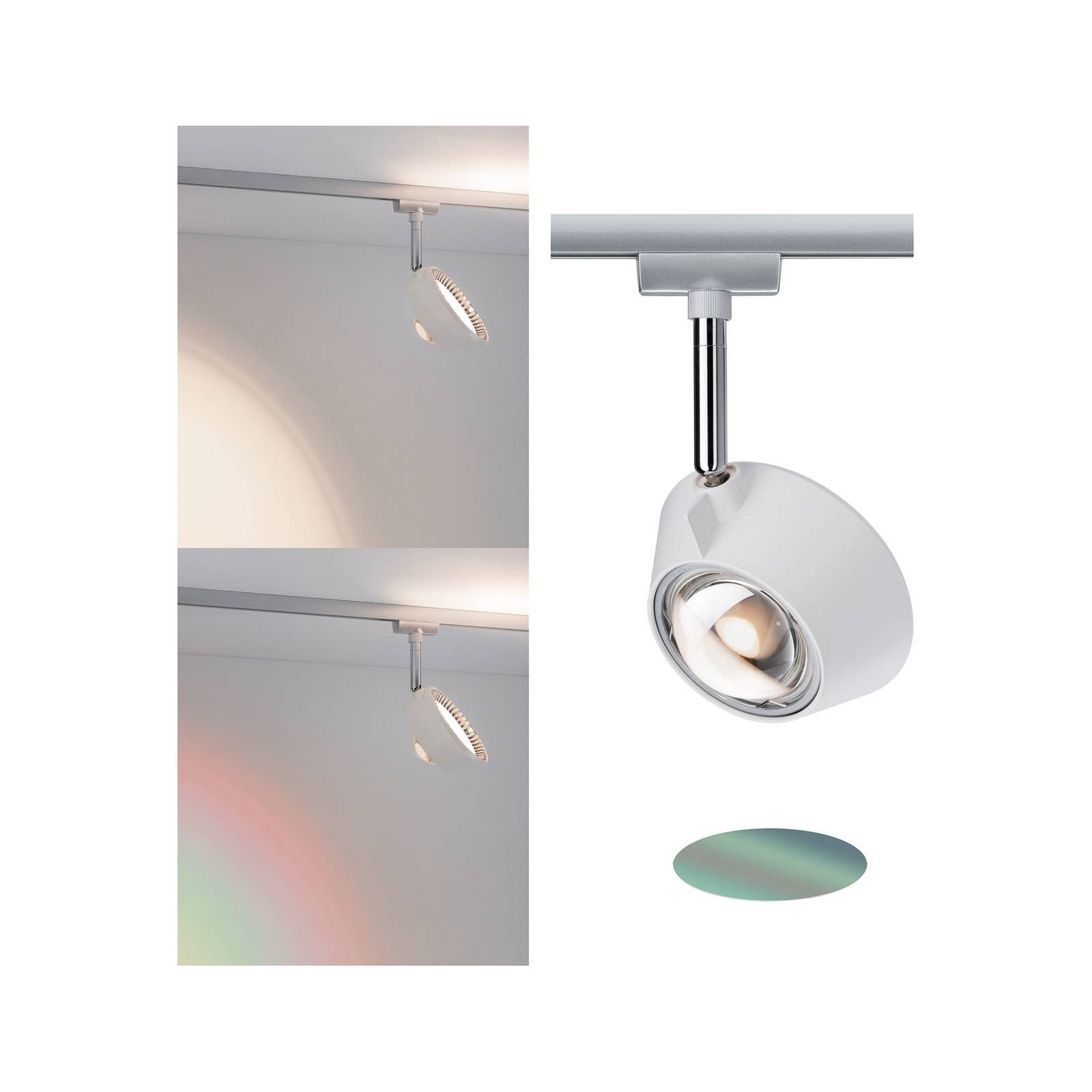 Paulmann URail LED-Spot Sabik chrom matt, dimmbar Sabik,, chrom / silber, für Wohn- / Esszimmer, Metall, Modern