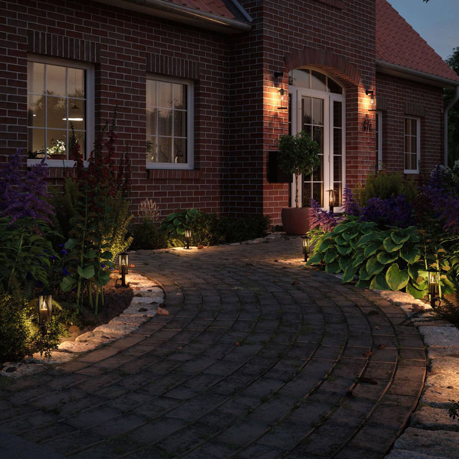 Paulmann Plug & Shine Spießleuchte Classic Lantern 94323, dimmbar, schwarz, Metall