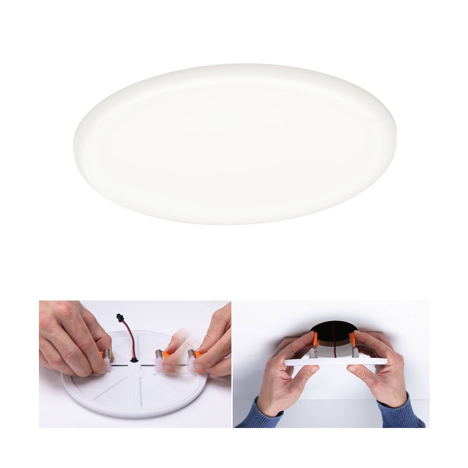 Paulmann Veluna LED-Einbauleuchte 4.000K Ø 18,5cm, weiß / opal, für Wohn- / Esszimmer, Kunststoff, Modern