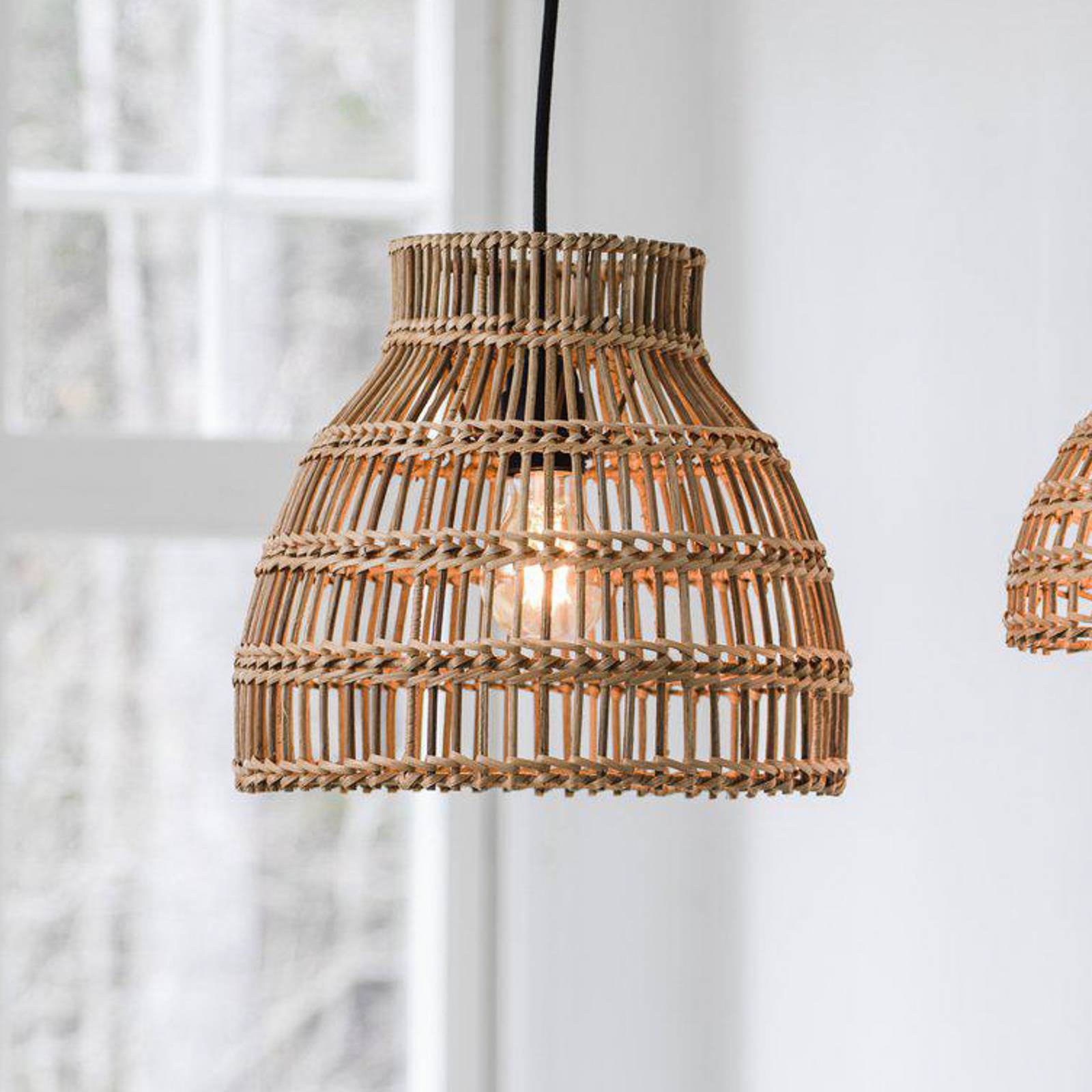 PR Home Hängelampe Sarah, dimmbar, Holz hell, für Wohn- / Esszimmer, Holz, Pendelleuchte