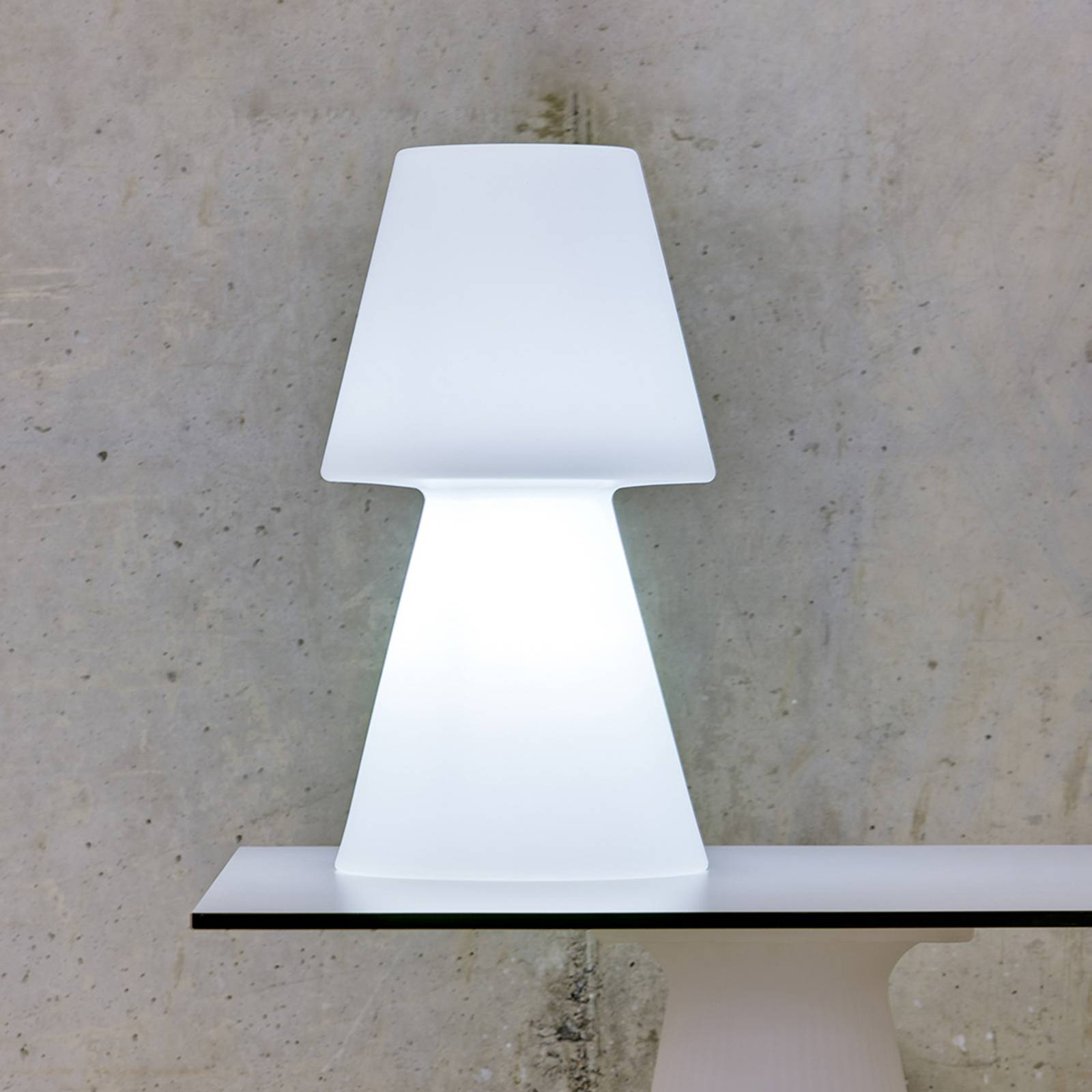 Newgarden Lola LED-Tischleuchte, Kabel, Höhe 45 cm, weiß / opal, Kunststoff