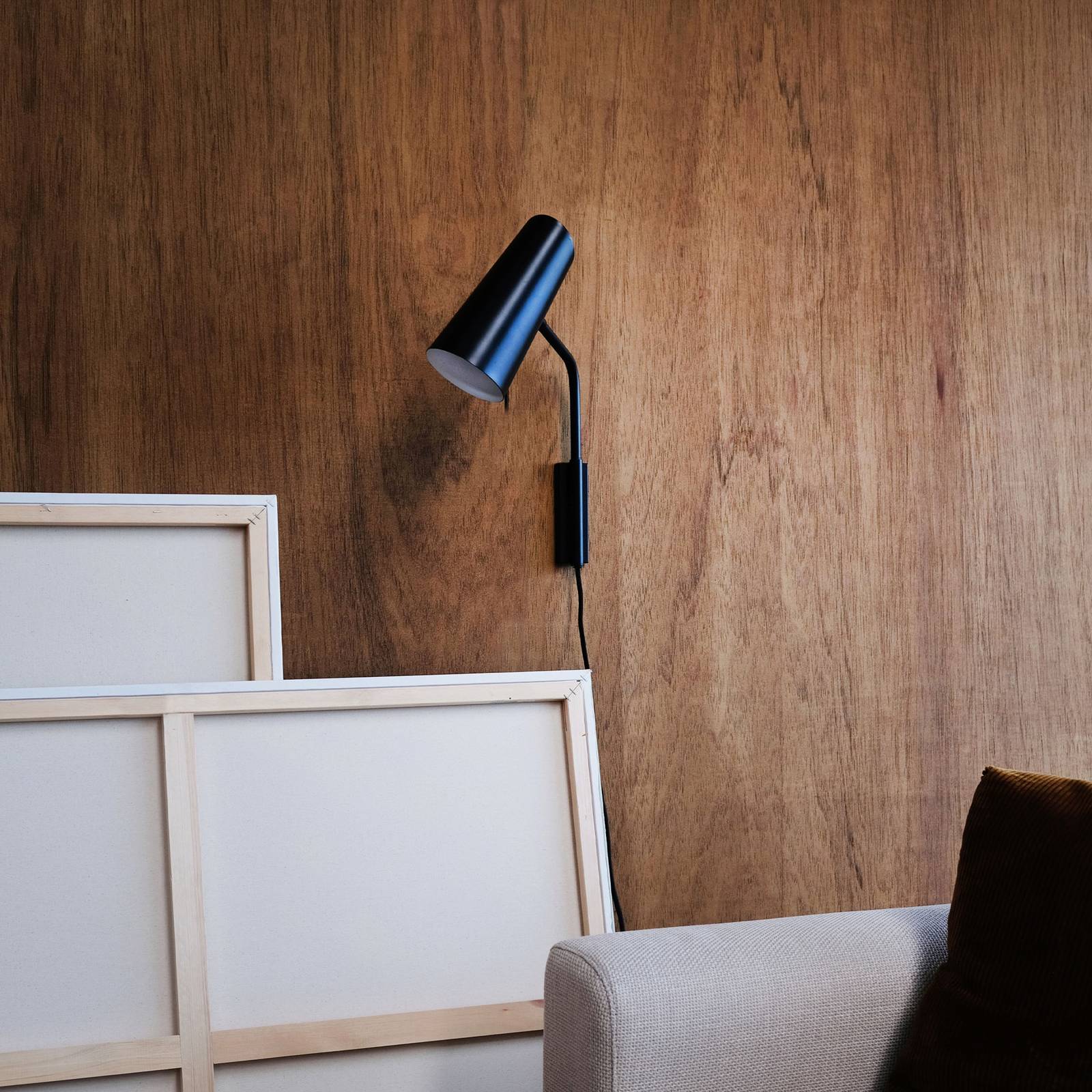 Dyberg Larsen Wandlampe Pallas, schwarz, für Wohn- / Esszimmer, Metall, Skandinavisch, Wandleuchte, Wandlampe Innen