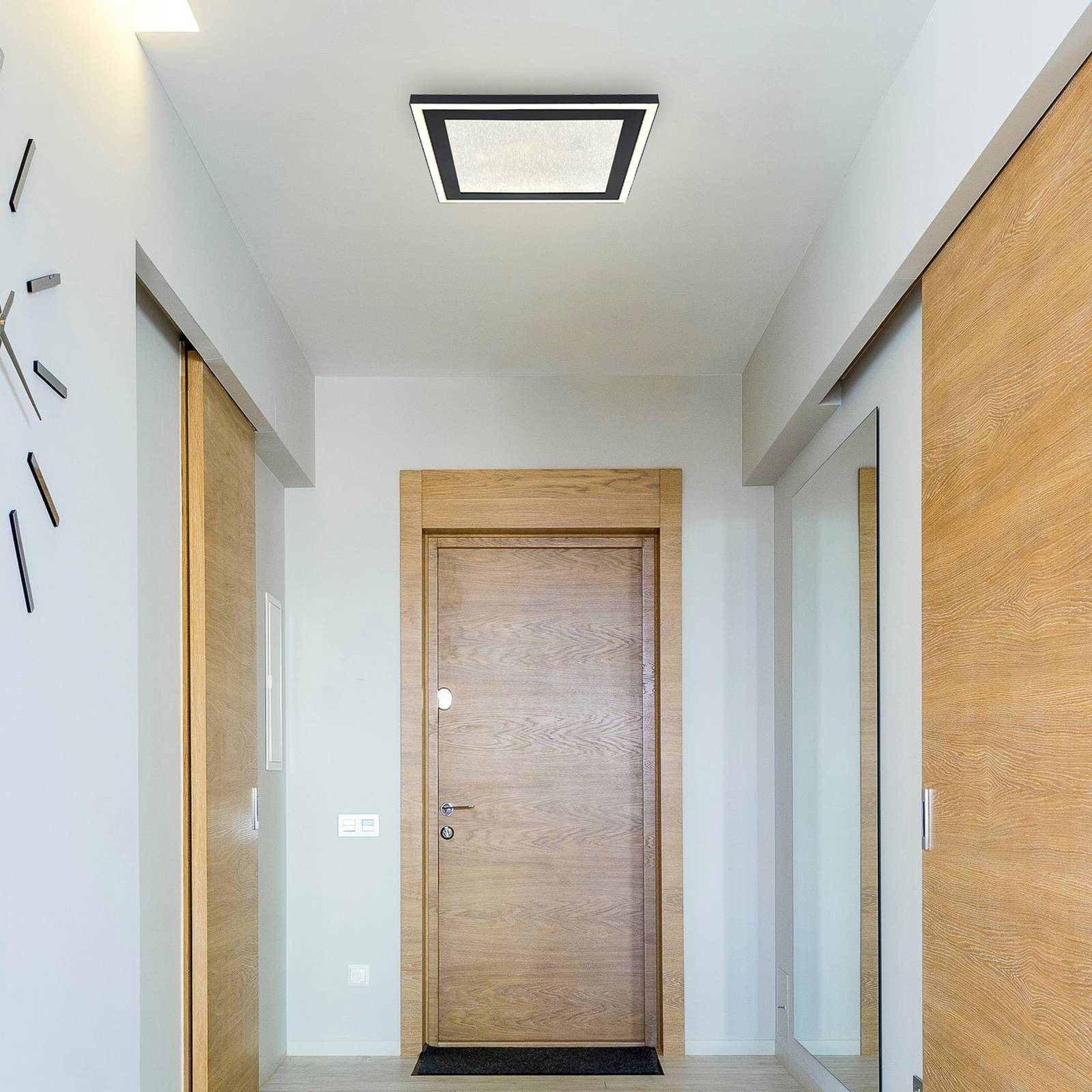 Globo LED Deckenlampe Davies, schwarz, für Wohn- / Esszimmer, Kunststoff, Modern, LED Deckenleuchte