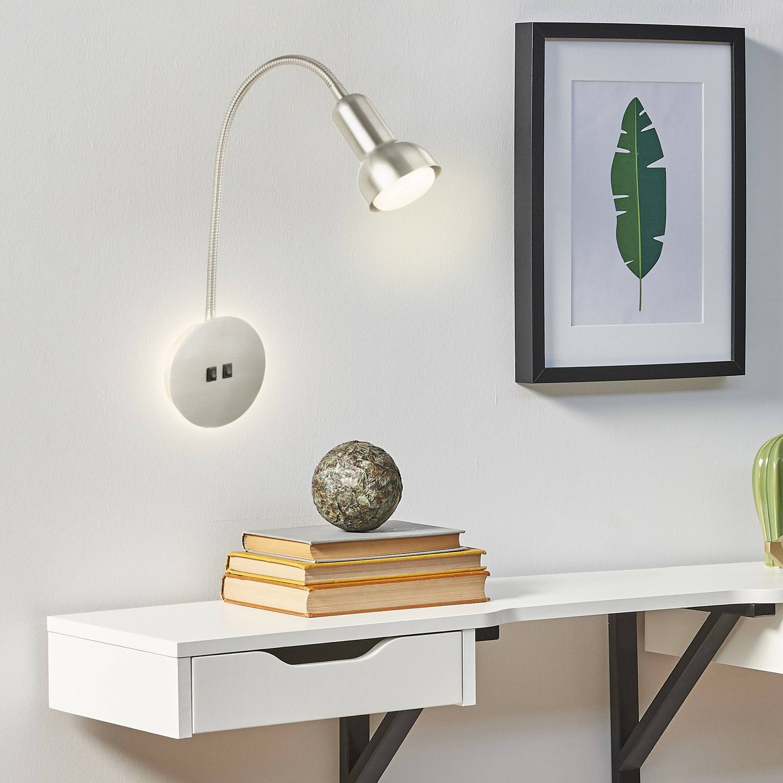 Briloner Wandlampe 2178012/2178015, alu / grau / zink, für Wohn- / Esszimmer, Metall, LED Wandleuchte, Wandlampe Innen