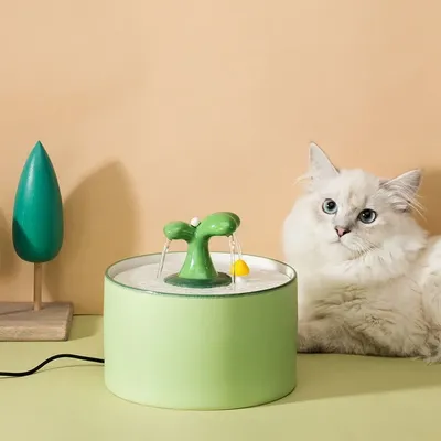 Keramik Automatische Katze Wasser Brunnen Große kapazität 1,5 L Pet Wasser Dispenser Hund Trinker Image