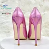 Herbst Neue Rosa Matter Pumpen Super Dünne Ferse 8 10 12 CM Sexy Spitz Flach Büro frauen Schuhe hochzeit Schuhe Stiletto Plus Größe