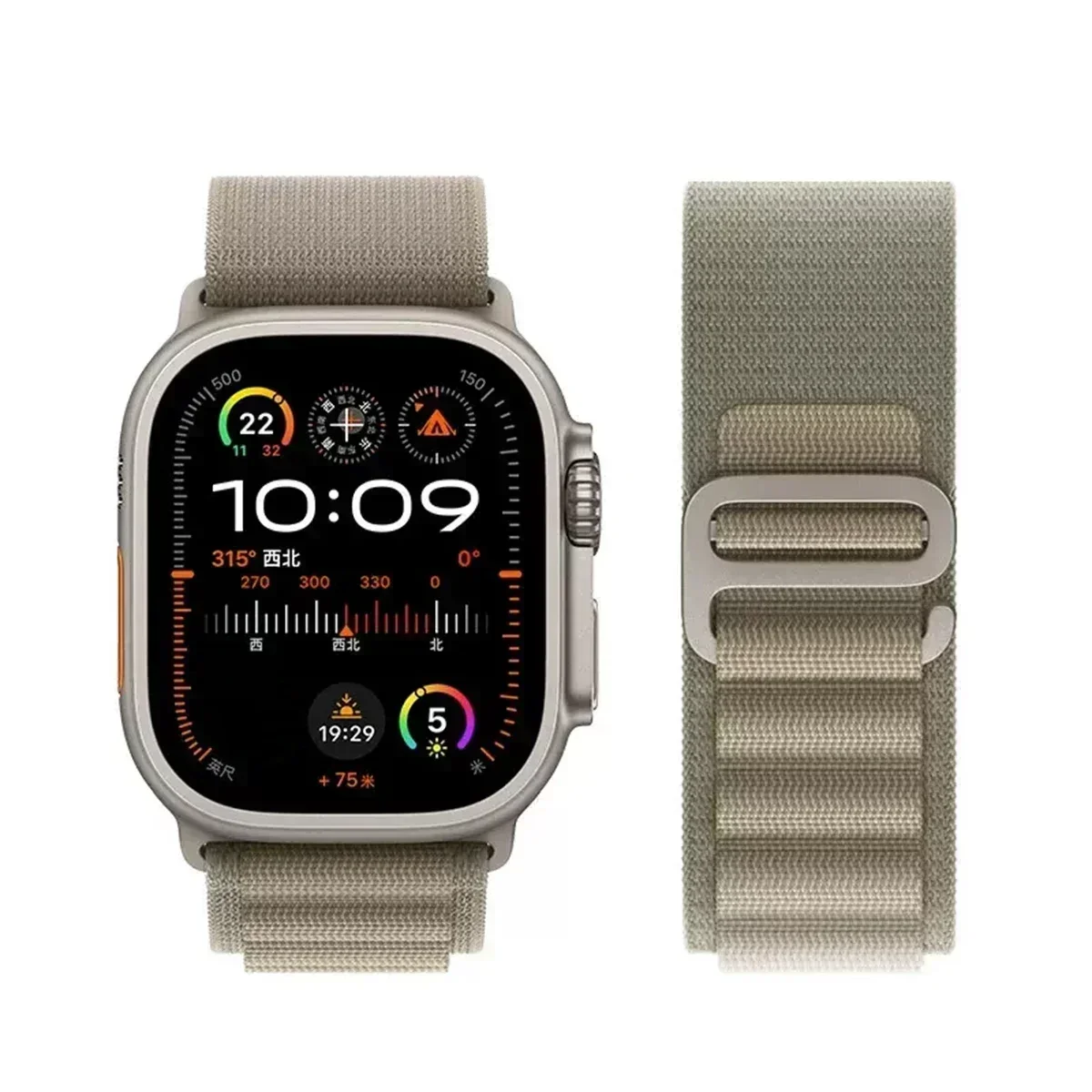 Alpine-Armband für Apple Watch-Armbänder 44 mm, 40 mm, 49 mm, 45 mm, 41 mm, 38 mm, 42 mm, Nylon-Armband, Iwatch Ultra 2, Serie 9, 3, 4, 5, 6, 7, 8 SE-Gürtel Image