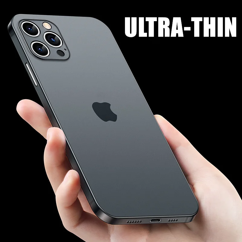 0,2 mm ultradünne Hülle für iPhone 13 14 15 Pro Max 12 Mini 11 X XR XS Max Cover für iPhone SE 2020 2022 7 6 8 Plus Hard PC-Hülle Image