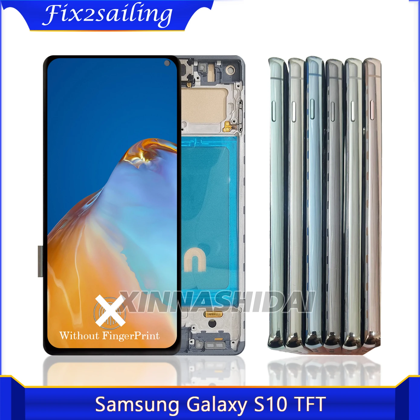 TFT Für Samsung S10 G973 SM-G973F SM-G973U SM-G973W LCD Display und Touch Screen Digitizer Montage Ersatz Mit Rahmen Image