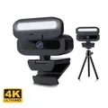 EXHQDR B09-4K Webcam 4K con otturatore privacy e luce di riempimento, USB Plug&Play, cavo da 1,5 m e adattatore di tipo C, supporto flessibile per Li