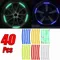 Bandes de moulage de roue de moto de voiture, autocollants de moyeu colorés, autocollant de style de voiture, décor de moto automatique, accessoires de décalcomanies, 40 pièces