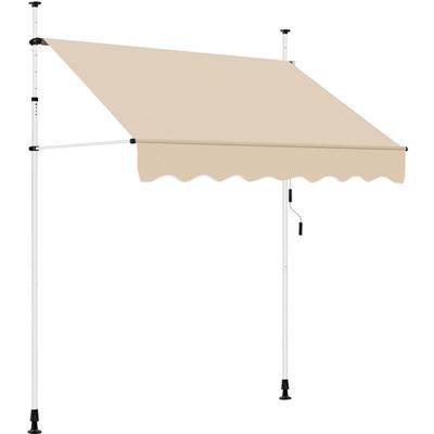 Klemmmarkise 200 cm breit Balkonmarkise mit Handkurbel Sonnenschutz ohne Bohren Sonnenmarkise Image