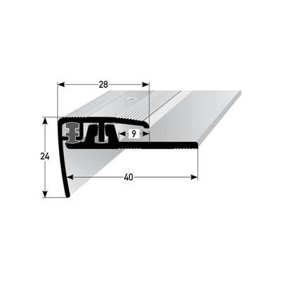 Klick-Treppenkante für Vinyl / Laminat / Parkett 'Lakeview', Höhe 4 - 7 mm, 28 mm breit, 2-teilig, Image