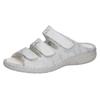 Pantolette WALDLÄUFER "Gunna", Damen, Gr. 5,5 (38,5), weiß, Nubukleder, metallic, klassisch, Schuhe, Keilabsatz, Sommerschuh, Schlappen in bequemer Schuhweite G