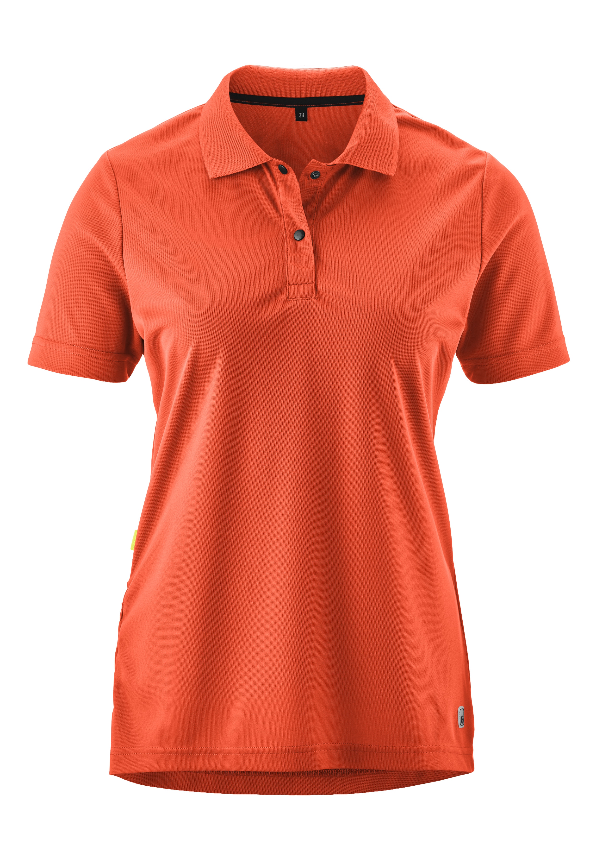 Radtrikot GONSO "Pederoa", Damen, Gr. 38, rot (hellrot), 100% Polyester, Rundhals, Trikots, Damen Radshirt, Polo-Shirt mit Spitzkragen, mit Rückentasche Image