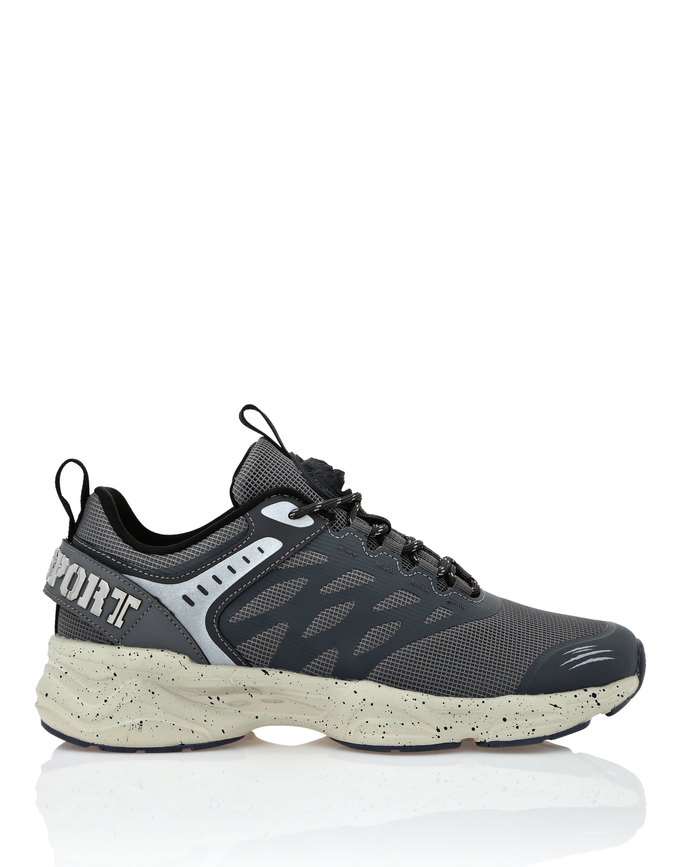 Sneaker PLEIN SPORT "Scratch", Damen, Gr. 46, Normalschaft, grau (1072, grau, schwarzgrau), Schuhe Sneaker