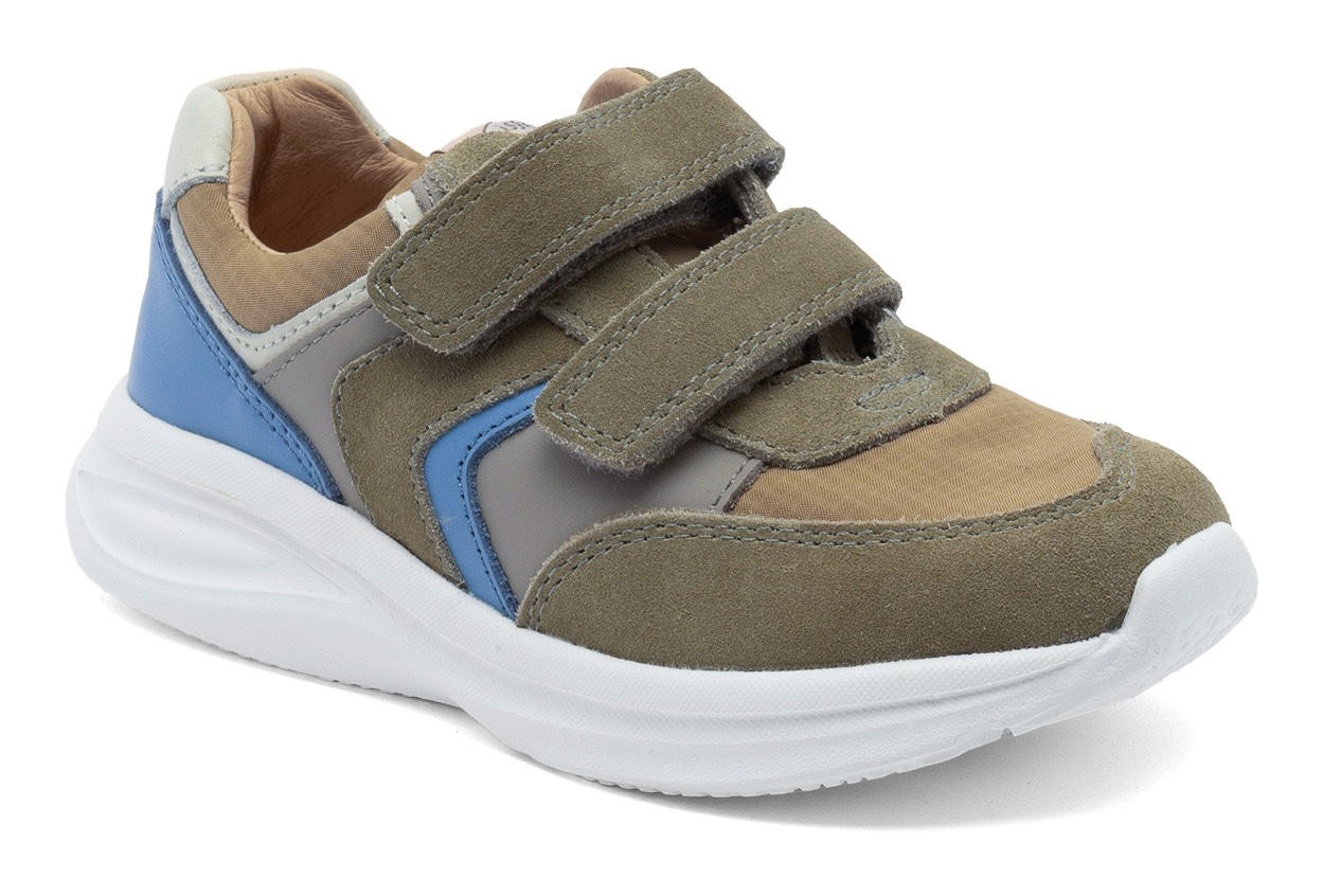 Sneaker BISGAARD "yuki Weite: normal", Kinder, Gr. 31, grün (pistachio), Leder, Textil, colorblocking, Sportlich, Schuhe, Freizeitschuh mit Lederfutter, Größenschablone zum Download