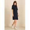 Midikleid CECIL, Damen, Gr. L (42), US-Größen, blau (universal blau), Web, 70% Baumwolle, 26% Polyester, 4% Elasthan, unifarben, casual, normal kniefrei, ohne Ausschnitt, Kurzarm Bündchen, Kleider, knielang