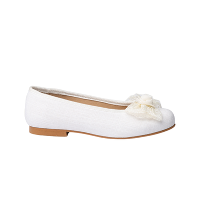 Ballerines de cérémonie en cuir de lin Image