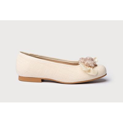 Ballerines de cérémonie en cuir de lin Image
