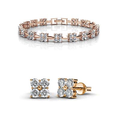 Süße quadratische Sets - Roségold und Kristall Image