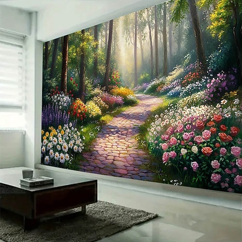 Pflanze Blume Wasser Landschaft Wandteppich Kunst große Wandteppich Wandbild Dekor Fotografie Hintergrund Decke Vorhang Haus Schlafzimmer Wohnzimmer Dekoration Image