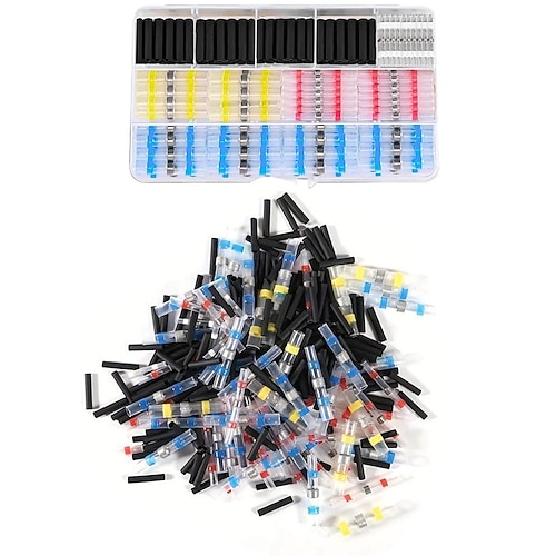 320 teile/satz box lötring wärmeschrumpfen druck freies rohr lötdichtung elektrische stoßverbinder draht kabelverschraubung terminal kit Image