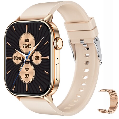 iMosi QX17 Smartwatch 2.01 Zoll Smartwatch Fitnessuhr Bluetooth Schrittzähler Anruferinnerung Schlaf-Tracker Kompatibel mit Android iOS Damen Herren GPS Freisprechanrufe Wasserdicht IP68 40mm