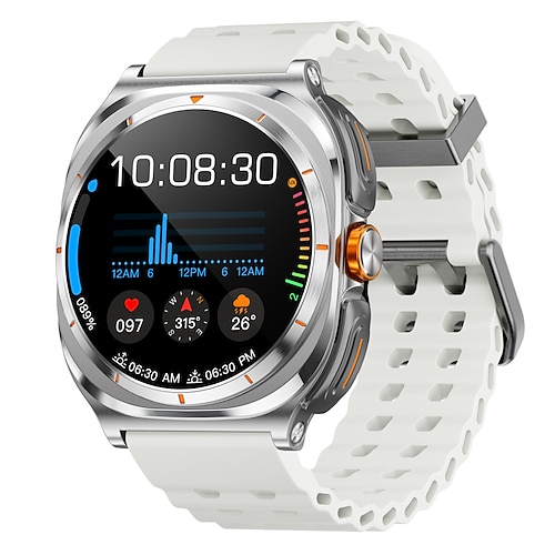 696 GT98 Smartwatch 1.53 Zoll Smartwatch Fitnessuhr Bluetooth Schrittzähler Anruferinnerung Schlaf-Tracker Kompatibel mit Android iOS Damen Herren Freisprechanlage Nachrichterinnerung IPX-0 46mm Image