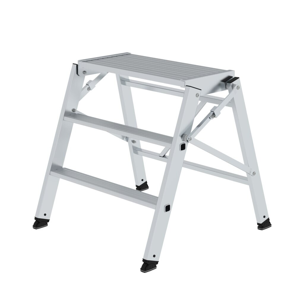 PROREGAL Klapppodest einseitig begehbar | 2 Stufen | nivello Leiterschuhe | Aluminium Image