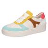 Plateausneaker WALDLÄUFER "H-TAMIRA", Damen, Gr. 6 (39), weiß multicolor, Veloursleder, Nappaleder, kontrastfarbene Details, casual, Schuhe, Freizeitschuh, Halbschuh, Schnürschuh in H-Weite