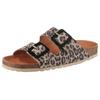 Pantolette VERBENAS "Randell Leopardo", Damen, Gr. 38, braun (leo), Leder, animal-print, klassisch, Schuhe, Sommerschuh, Schlappen, Hausschuh mit Softfußbett