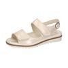 Riemchensandale WALDLÄUFER "HUKURA", Damen, Gr. 7 (40,5), gold (goldfarben), Nappaleder, metallic, Basic, Schuhe, Sommerschuh, Klettschuh, Bequemschuh in Komfortweite H (= sehr weit)